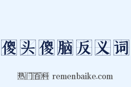 傻头傻脑反义词是什么意思的图片